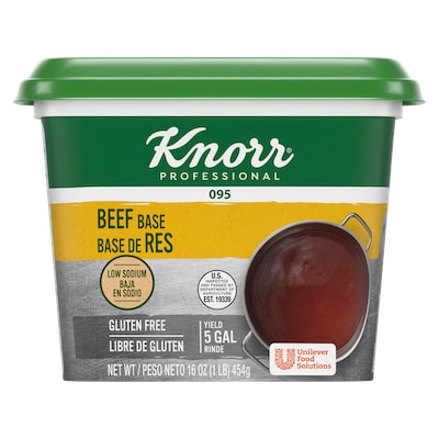 Knorr® Professional 095 Low Sodium Beef Base 12 x 1 lb - 